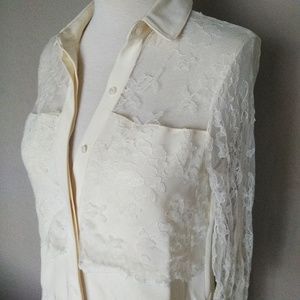Erin Fetherston Cream Lace Blouse size 2